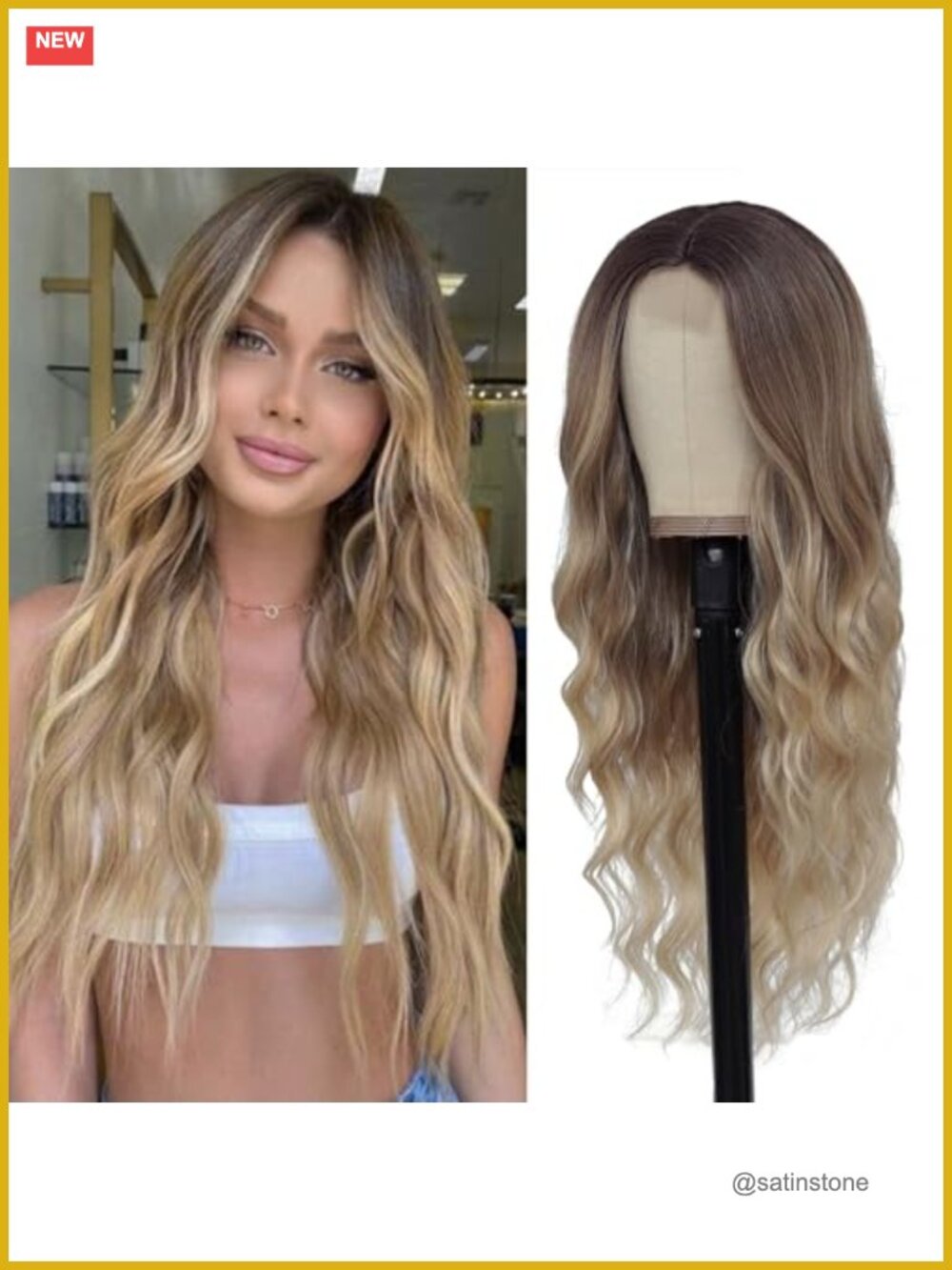 26 Inch Long Wavy Curly Middle Part Lace Front Wig for Women